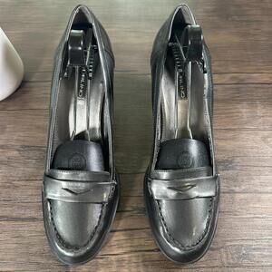andolino Abenzio Patent Gray Penny Loafer Heels Women’s Size 9.5M Shoes